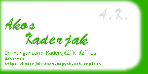 akos kaderjak business card